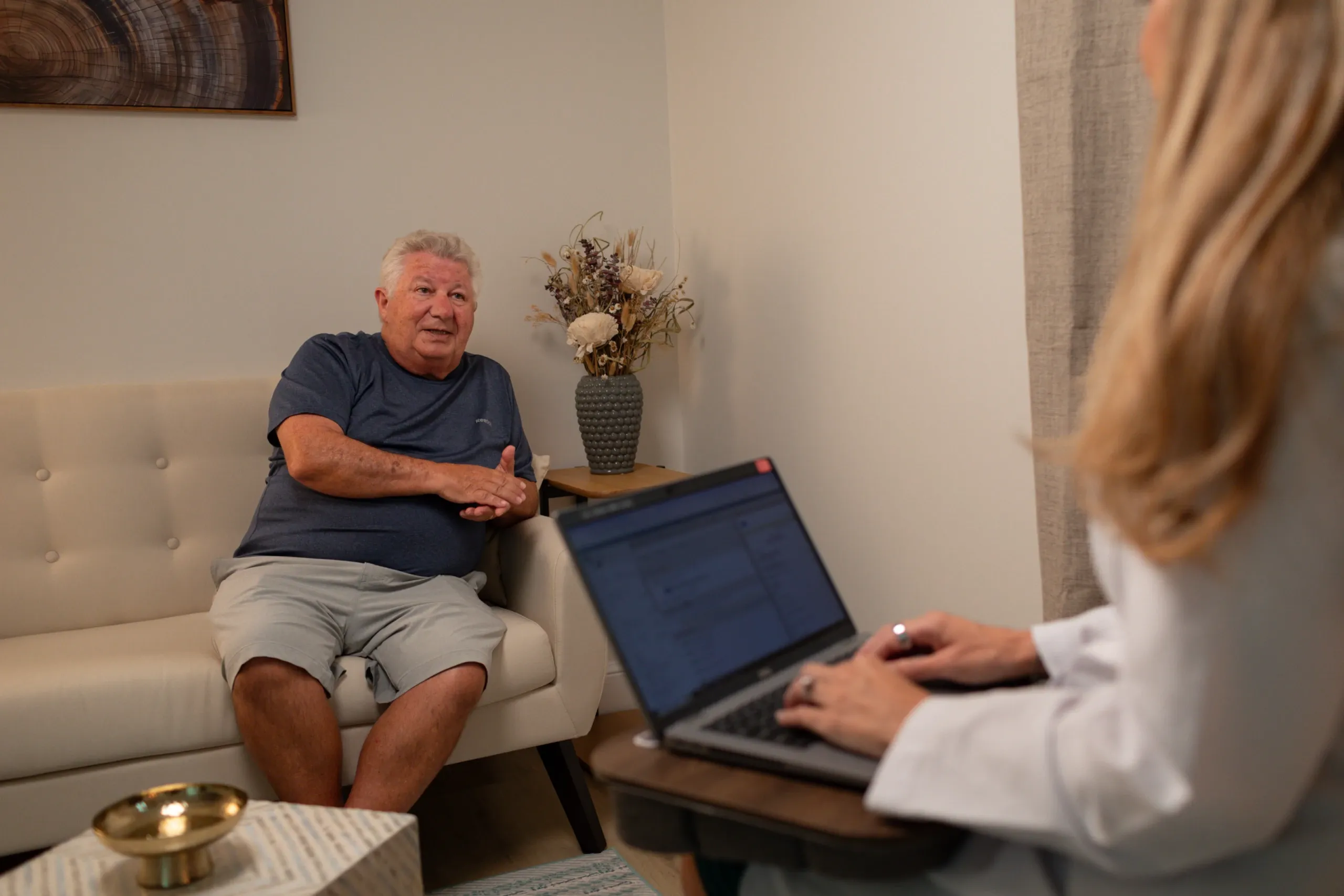 Patient receiving compassionate mental health therapy at West Eastern Health in Ponte Vedra Beach, FL